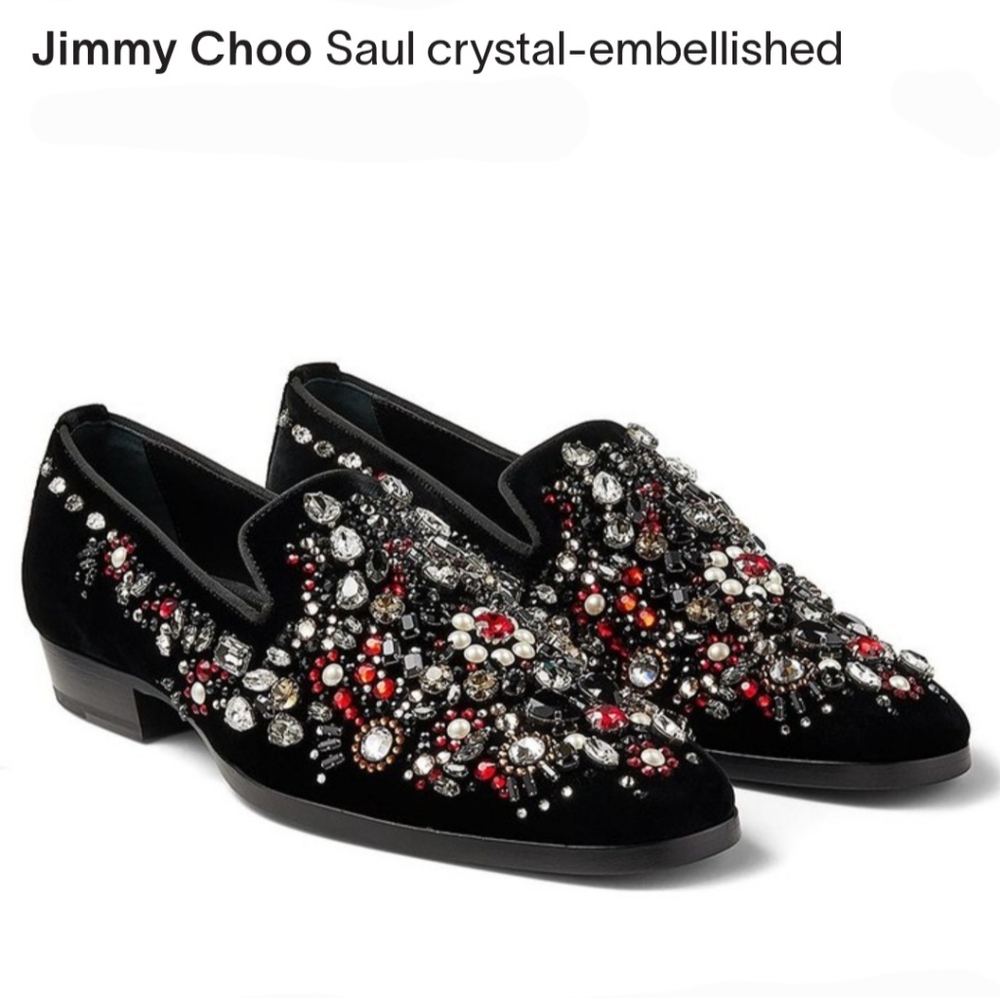 Jimmy Choo Mens Jeweled Saul Slip On